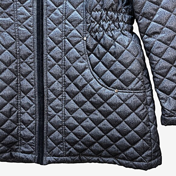 St John Bay Women's Navy Blue Coat Jacket Zipper Removable Hood Vests Size L - Picture 5 of 13